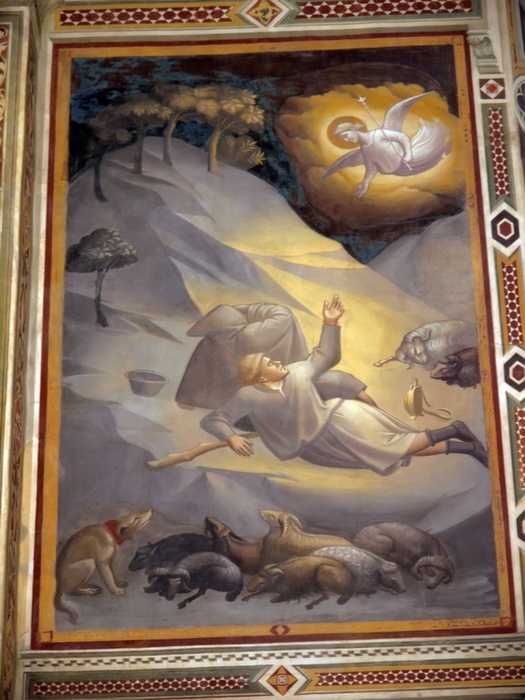 Freskó a Santa Croce falán - Gaddi: Alvó pásztorok