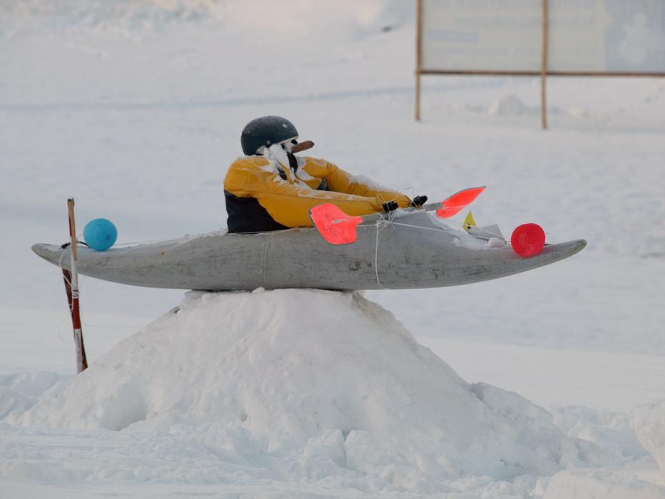 csónakos hóember versenyző