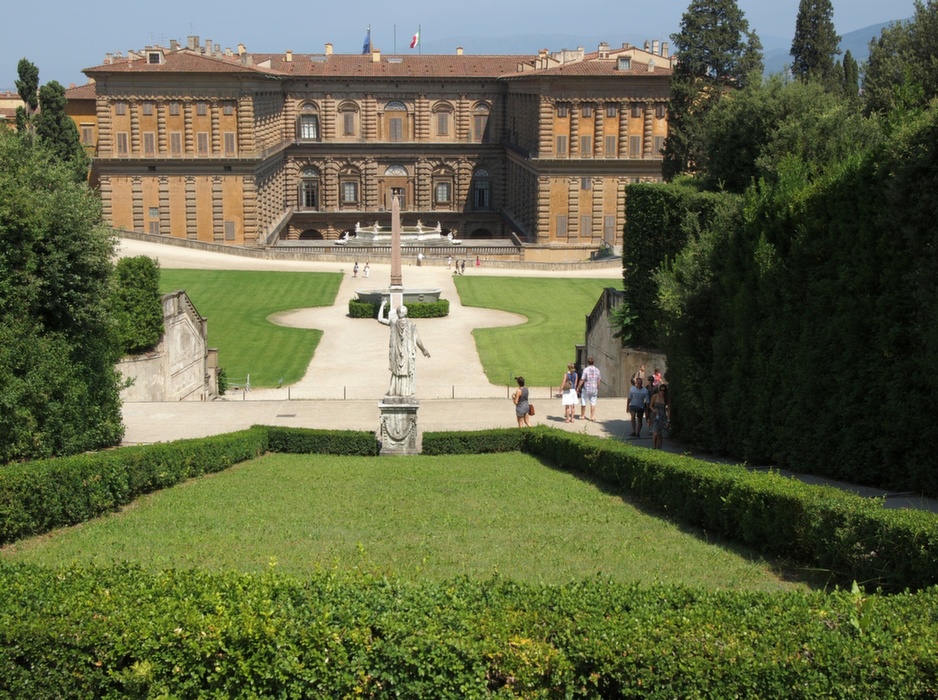 A Boboli-kertben - háttér: Pitti palota