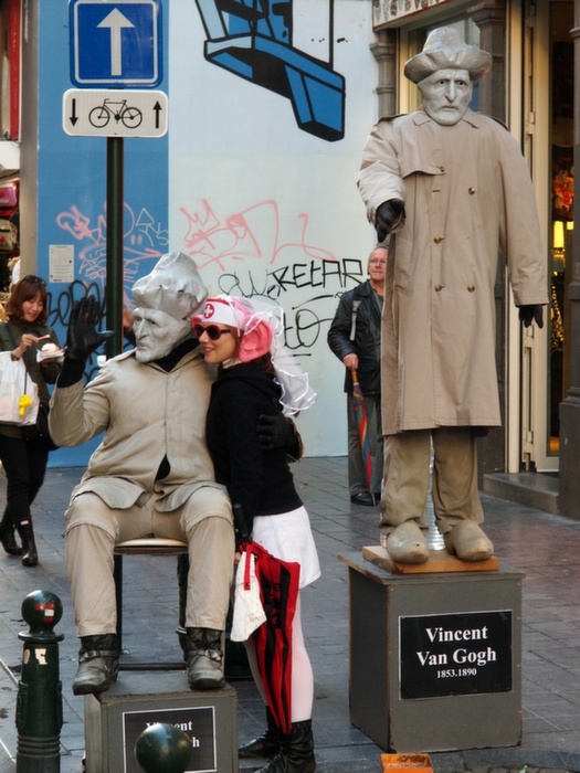 Brüsszel - élő szobrok
